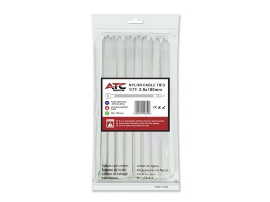 ATC kablovska vezica 2.5x150mm bela 1/100
