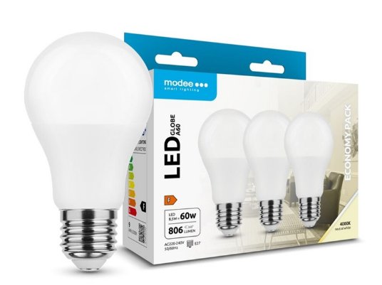 Modee Lighting LED sijalica 8,5W E27 A60 4000K 3/1