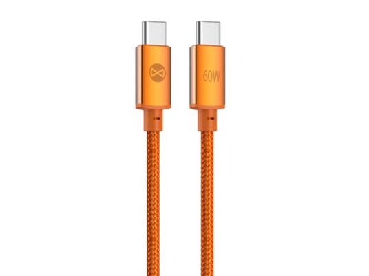 Forever Saffron kabl USB-C na USB-C 1m 60W narandžasti