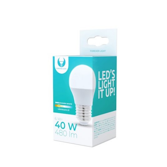 Forever Light LED sijalica 6W, E27, G45, 3000K 480lm