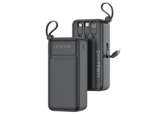 XO Powerbank PR280 30.000 mAh sa kablovima USB-A, Type-C, Micro i Lightning