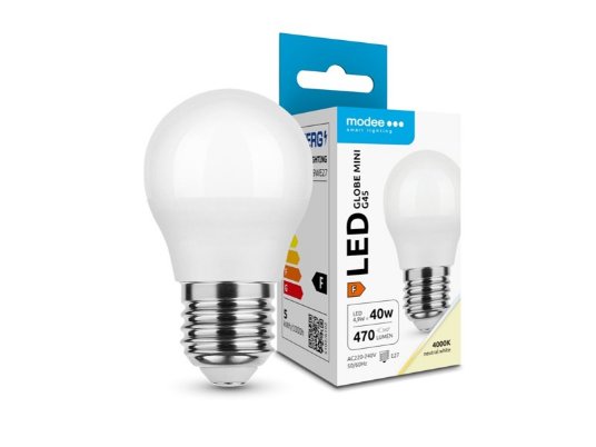 Modee  LED sijalica Mini G45 4,9W E27 180° 4000K (470 lumen)