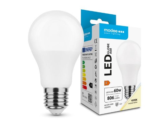 Modee Lighting LED sijalica 8,5W E27 A60 4000K (806 lumena)