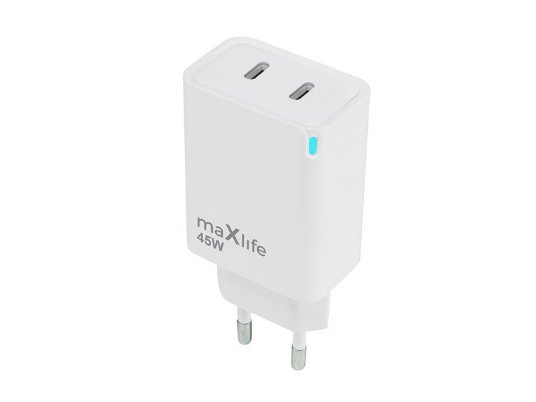 Maxlife punjač GaN PD QC 2x USB-C 45W MXTC-09-45CC
