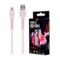 Maxlife kabl USB - Type C 1,0m 3A MXUC-04, roze