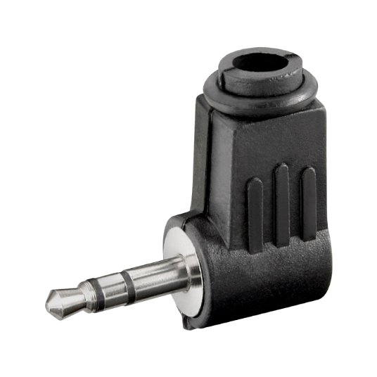 Plastični stereo utikač pod uglom, 3,5mm