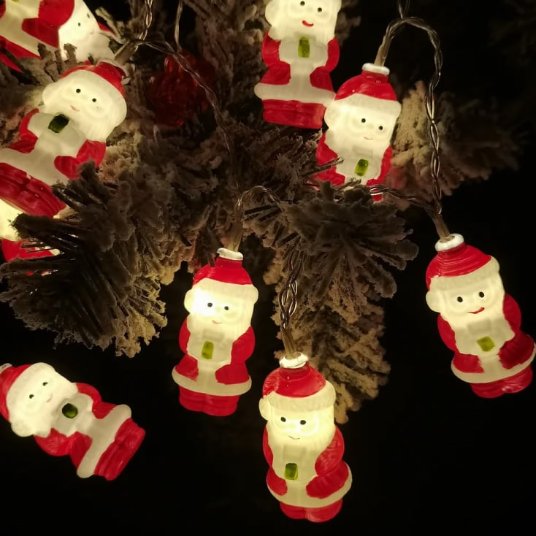 Modee 10 LED dioda Deda mraz na kablu od 1,35 metara toplo bele