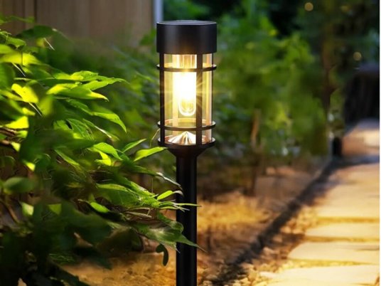 Modee LED solarna baštenska lampa GS040 48cm crna – IP44 3.000K 12/1 display