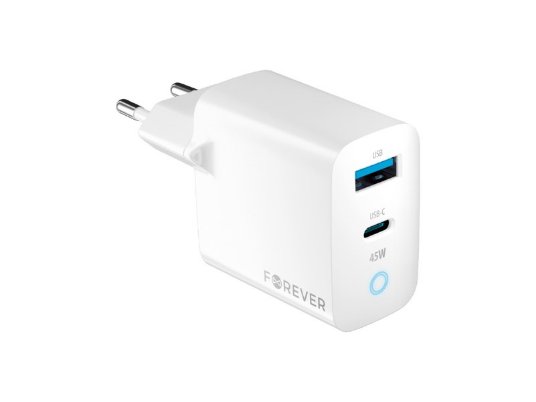 Forever punjač GaN 45W, 1X USB-C + 1X USB TC-06