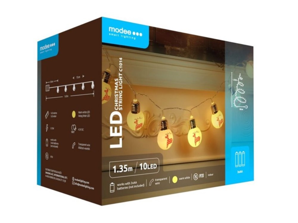 Modee Lighting 10 LED dioda Irvas na kablu od 1,35 metara (3xAA) toplo ...